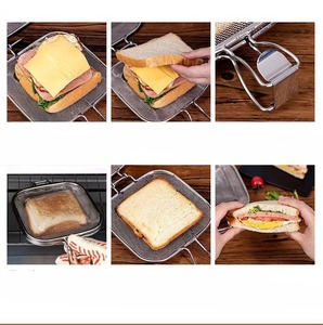 Máquina para hacer sándwiches de acero inoxidable, prensa para panini, molde para tostar pan, clip de malla, máquina para desayunos, herramientas para hornear pasteles en el horno de cocina - Product Image 2