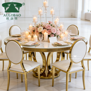 Mesas de boda elegantes, redondas, de acero inoxidable con tapa de vidrio, a precio económico. - Product Image 4