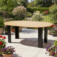 Table de salle à manger moderne de luxe durable, extensible et pliable, ovale, 4-8 places, 110-230 cm, en MDF noir, bois.