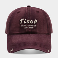 Casquette de soleil ajustable à 6 panneaux en PVC, broderie de lettres vieillie, style vintage européen et américain, pour sports de plein air, vente en gros