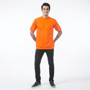 T-shirt unisexe de haute qualité, basique, respirant, col rond, manches courtes, coupe classique, avec matériau personnalisé - Product Image 1