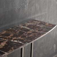 Table d'appoint de Console en marbre de pierre naturelle de conception de luxe de l'italie avec la jambe d'or de Chrome
