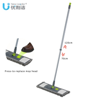 Serpillère plate personnalisée en chenille avec manche en fer, nettoyage domestique en une étape, serpillère pliable, tête pivotante amovible, rechargeable