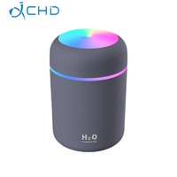 Mini humidificateur ultrasonique portable LED 300 ml, diffuseur d'huiles essentielles, contrôle tactile, ultra-silencieux <36 dB pour le bureau et la maison