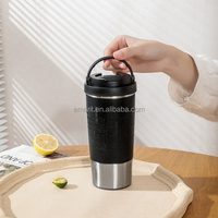 Mug de voyage isotherme à ventouse Emerit Coffee Magic 2026, personnalisé, 450 ml, double paroi en acier inoxydable 304, tasse anti-déversement avec base à ventouse