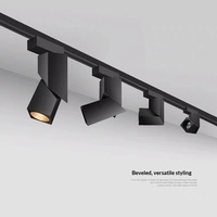 Iluminación de Riel Creativa Personalizada, LED COB de Superficie, Ángulo de Haz Ajustable, Focos Cuadrados de Techo Estilo Nórdico para