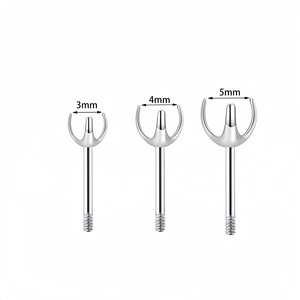 Stainless Steel <b>Opal</b> Ball <b>Stud</b> <b>Earrings</b> Prong Setting Body Jewelry Unisex Piercing Accessories 0.8*6*4 M1.0 Tooth - Product Image 4
