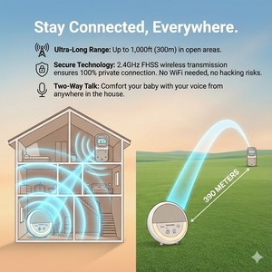 KT-270PB Audio Baby Monitor with Starry Projector <b>Temperature</b> Humidity <b>Sensor</b> Two Way Talk Rechargeable <b>Wireless</b> Baby Phone - Product Image 5