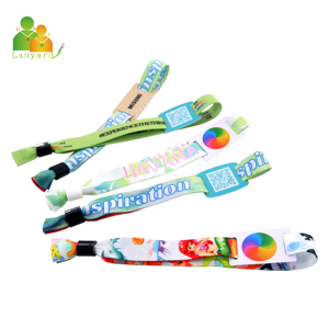 Özel toptan promosyon hediyeler baskılı tasarım kendi Logo ucuz bileklik olay dokuma bilek el bantları - Product Image 4