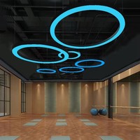 Lampes suspendues LED carrées de petite taille pour usage commercial, avec profil en aluminium, lampe de plafond ronde suspendue pour l'éclairage des gymnases et des bureaux