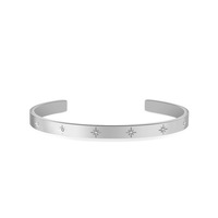 Bracelet jonc ouvert classique en acier inoxydable plaqué or 18 carats, motif cœur et fleur, inaltérable, pour femme, idéal pour cadeau de fête