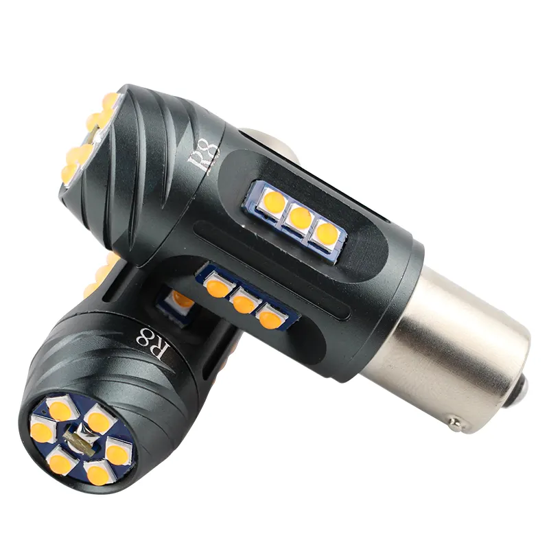 Ousipu Latest design P21W PY21W BA15S BAU15S 1156 LED Bulb Canbus Error Free Yellow Amber Turn Signal Light No Hyper Flash