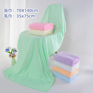 Toalla de baño de microfibra, rectangular, suave, gruesa y absorbente, para uso doméstico, para niños y adultos, morado, azul, naranja, blanco, verde, rosa, Beige - Product Image 4