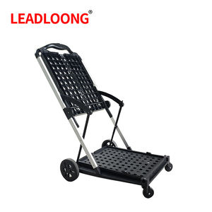 LEADLOONG Chariot pliable à 2 niveaux avec caisse de rangement Chariot pliable pour cuisine, garage, épicerie, blanchisserie, usage extérieur - Product Image 4