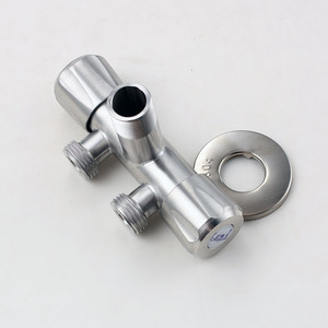 Válvula angular Crane Crown de acero inoxidable 304 con rosca hembra de 15 mm y doble control para inodoro y calentador de agua - Product Image 1