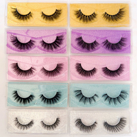 Approvisionnement d'usine Naturel Sans Cruauté 15-20mm Cheveux Synthétiques Pré-Collé Demi Cils Bande Invisible Bande Complète Cils