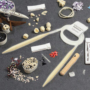 Agujas Circulares de Tejer de Bambú Jumbo en Tubo de Plástico de 10 cm, Aro de Bordado Simple y Duradero - Product Image 3