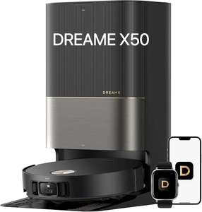 DREAME Robot <span class=keywords><strong>Aspirateur</strong></span> Laveur Haut de Gamme 140F Eau Chaude 20000Pa Aspiration Puissante 10.5mm Hauteur de Levage Station de Nettoyage Automatique Tapis - Product Image 1