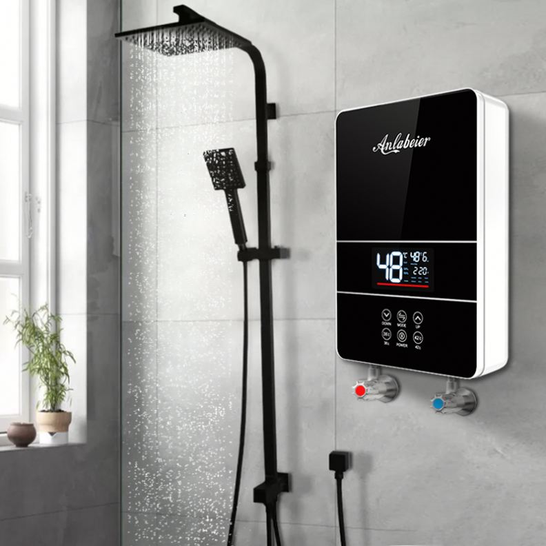 High Quality Smart Tankless Electric Geyser Instant Water Heater LED Temperature Display Plastic Housing English Home Household