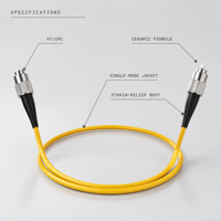 Cordon de brassage à fibre optique monomode simple FC/UPC en gros, faible perte d'insertion, avec ferrule en céramique 9/125µm pour FTTH
