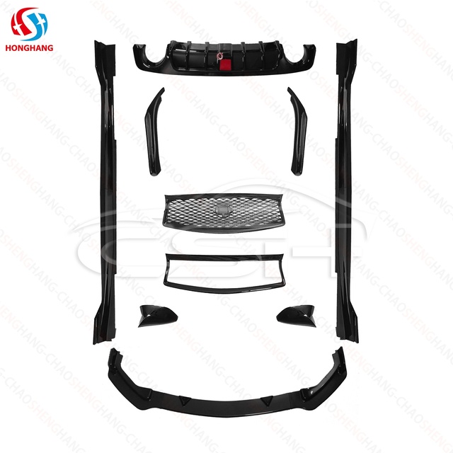 PP Full Body Kit for Infiniti Q50 2014-2021 Eau Rouge Style Front Lip Side Skirt Diffuser