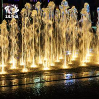 Grande fontaine de danse d'eau de fontaine de couronne de musique éclairée décorative magique extérieure avec fonction de musique sèche