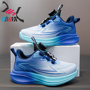 Boys' Sneakers Breathable Kids Casual <b>Shoes</b> Spring and Autumn New Mesh Button Non-slip <b>Soft</b>-soled Trendy Running <b>Shoes</b> - Product Image 1