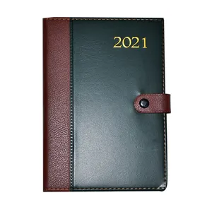 2021定制印刷议程A5 Pu皮革月度和每周计划经典日历商务笔记本