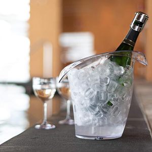 Seau à champagne en plastique transparent 27x24 cm, porte-bouteille de vin incassable - Product Image 6