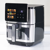 Friteuse à air intelligente de luxe 8L avec écran tactile numérique, cuve intérieure en métal et acier inoxydable, couleur personnalisable, pour la maison