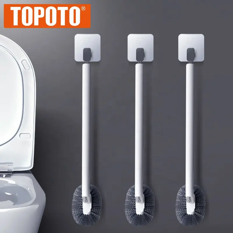 TOPOTO yeni tasarım ev banyo temizleme fırçası duvara monte temizlik tuvalet fırçası ölü köşeleri olmadan