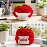 Вязаная крючком красная яблочная игрушка-амигуруми ручной работы, плюшевая кукла-фрукт для декора дома и рабочего стола, подарок
