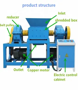 A buon mercato doppio albero portatile Mini rottami di metallo trituratore macchina di plastica frantoio disco rigido trituratore