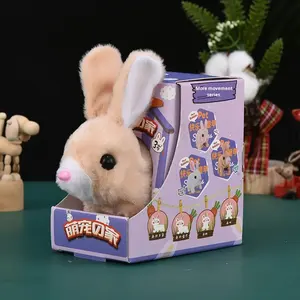 Giocattolo di Peluche Coniglio Bianco Elettrico Simulato con Orecchie Mobili, Funzioni di Camminata e Abbaio - Product Image 4