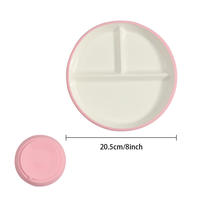 Produits écologiques 2025 Assiettes en porcelaine pour enfants en porcelaine Assiette d'aspiration divisée en silicone de Chine pour enfants.