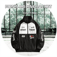 Veste unisexe tendance coupe-vent à imprimé numérique 240g % polyester à manches longues toutes saisons pour la course automobile et la moto