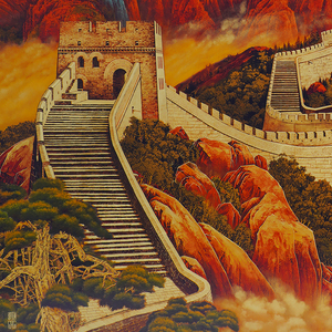 Reproduction artistique en laiton de la Grande Muraille chinoise, cadre en bois massif, <span class=keywords><strong>d</strong></span>écoration murale rectangulaire moderne pour bureau et salon - Product Image 5