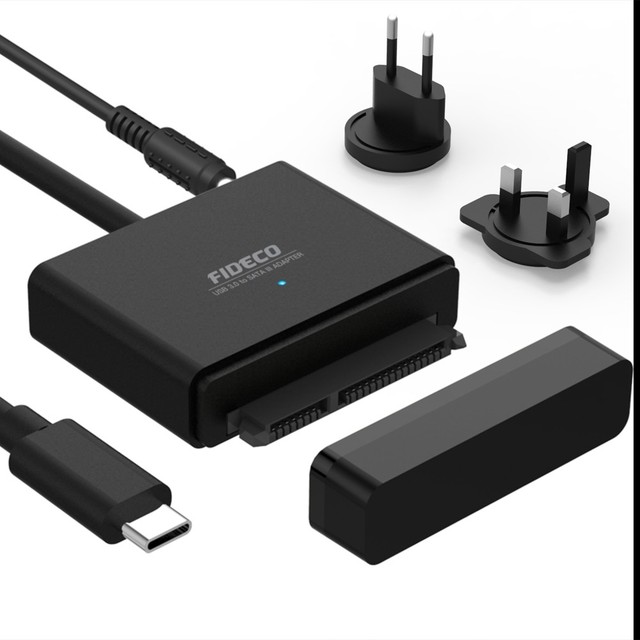 FIDECO Factory Portable Sata to Usb Adapter 5gbps 2.5 3.5in Ssd Hdd Includes Power Adapter