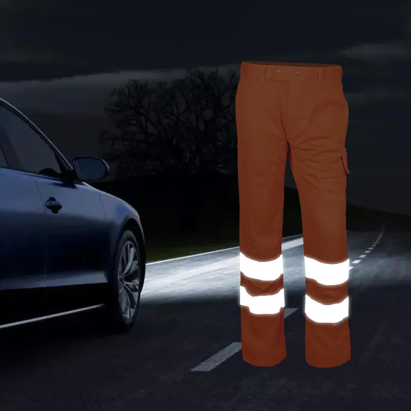 पुरुषों के लिए एलएक्स उच्च दृश्यता लाल/नारंगी रिफ्लेक्टिव पैंट सुरक्षा पतलून सुरक्षा कार्य पैंट