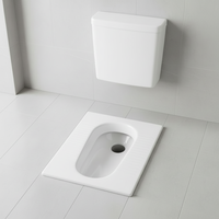 WC à la turque moderne de style chinois, en céramique, monobloc, à sortie verticale, avec chasse d'eau cyclonique, à poser au sol
