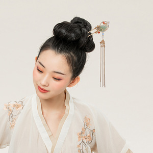 Accessoires pour cheveux Hanfu, épingles à cheveux, ornements capillaires en jade de style ancien pour femmes, petites épingles à cheveux, ornements capillaires, chignons, pompons - Product Image 3