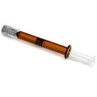 Seringue en verre borosilicate vide de 1 ml et 3 ml avec raccord Luer Lock, en forme de baril en verre ambré