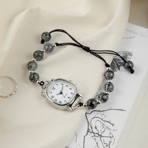 Reloj de pulsera ajustable de cuarzo para mujer, reloj de pulsera con cuentas, esfera de fácil lectura - Product Image 3