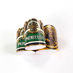 High Quality 3D Raised <b>Gloss</b> Adhesive <b>Paper</b> Cigar Sticker Custom Label with Golden Foil Embossed Design Scratch-Off Bands - Product Image 3