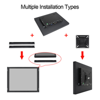 Monitor táctil capacitivo de Marco abierto de 15 pulgadas Monitor LCD Led Hdmi integrado o montaje en pared Monitor de pantalla táctil marco abierto