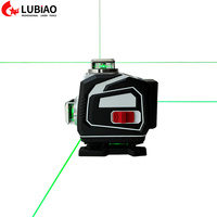 Niveau laser rotatif extérieur 12/16 lignes à faisceau vert/rouge avec fonction d'étalonnage automatique de précision – Kit combiné d'outils de nivellement laser