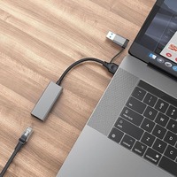 Adaptador Ethernet USB3.1 de 2.5G, 2 en 1, USB-A y USB-C a RJ45 de 2.5Gbps, Convertidor de Red de Uso Directo sin Controladores para PC y Laptop