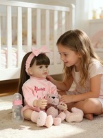 Mehrsprachige Konversationsaufzeichnung 22 Zoll Lebensechte Neugeborenen-Babypuppe Weiche Silikon-Vinyl-Mädchenpuppe Geburtstagsgeschenk Anpassbar
