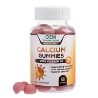 OEM 개인 상표 완전 채식 거미 사탕 칼슘 비타민 D3 Gummies 성인 지원 건강한 뼈와 치아
