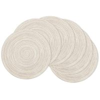 Set de table rond en PET tressé gris foncé, antidérapant, résistant à la chaleur, écologique, facile à nettoyer, pour une utilisation en intérieur et en extérieur